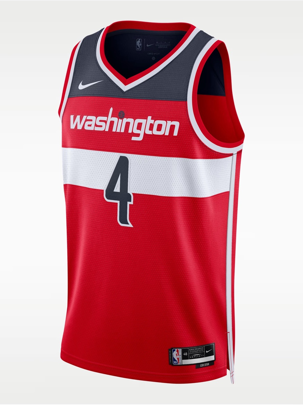 AJ Dybantsa Nike Washington Wizards Red #4 Basketball Jersey NWT